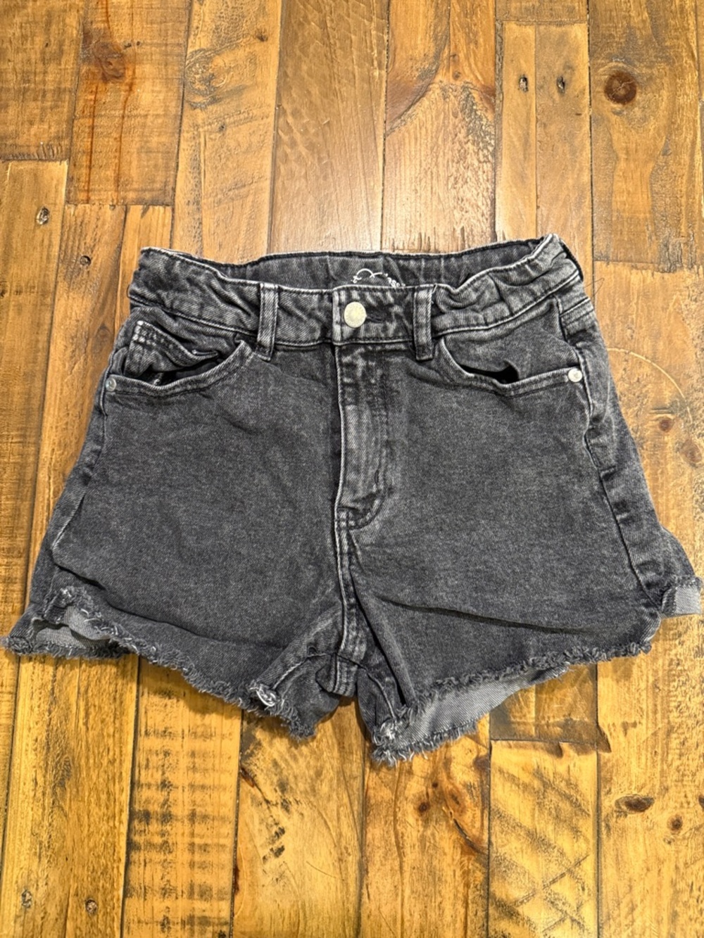 art class Black Washed Denim Girls' Frayed Hem Shorts